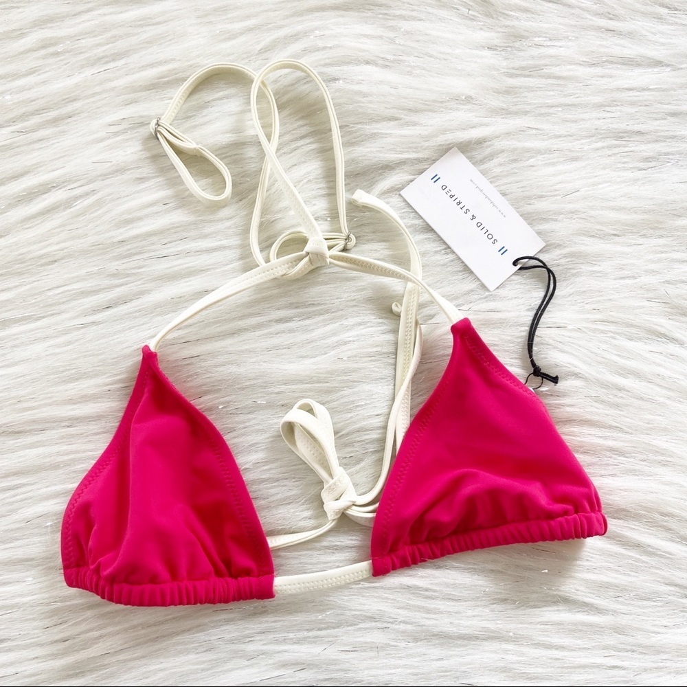 NEW Solid & Striped Charlotte Raspberry Bikini Top